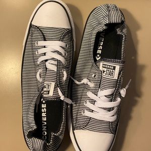 Black/White Striped Converse